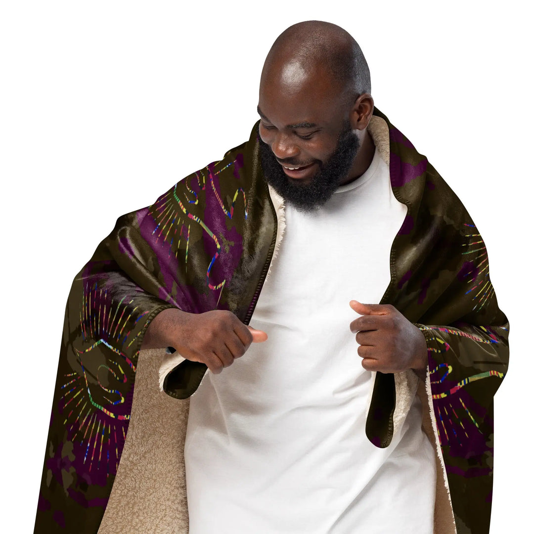 Lounging Meditate | Sherpa blanket GeorgeKenny Design