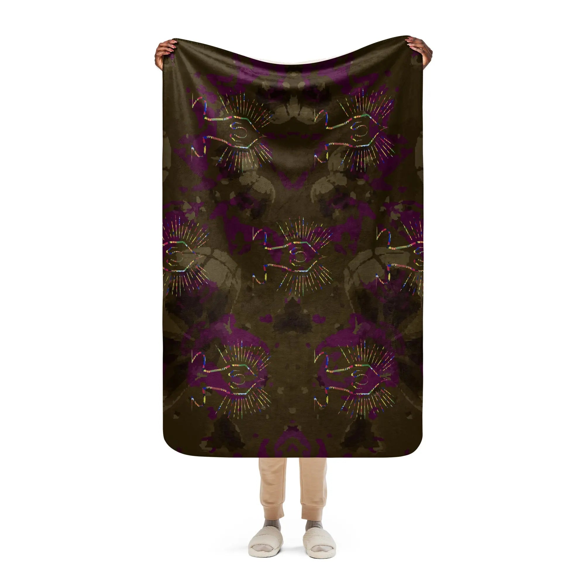 Lounging Meditate | Sherpa blanket GeorgeKenny Design