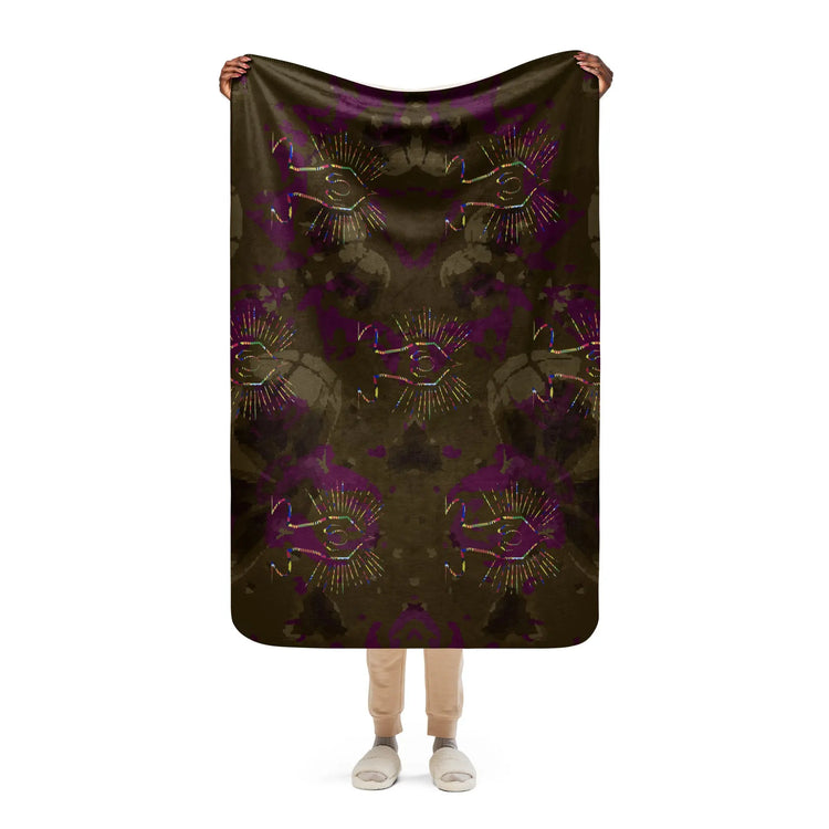 Lounging Meditate | Sherpa blanket GeorgeKenny Design