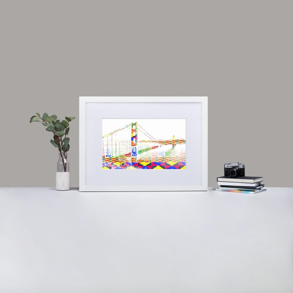 Golden Gate Bridge - Framed Print with Mat - African Inspired - GeorgeKenny Design