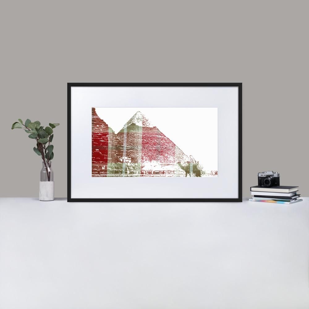 Pyramids of Egypt - Framed Print with Mat - Balmoral Check - GeorgeKenny Design