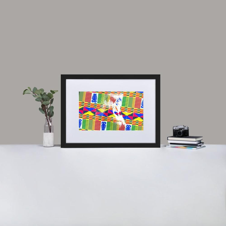 Stare - Framed Print with Mat - African Inspired - GeorgeKenny Design